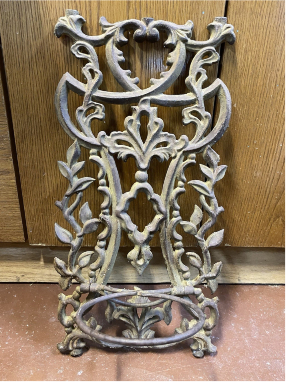 Antique Heavy Cast Iron Hanging Plant Holder farmhouse decor, gothic,wall decor